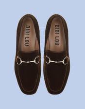 Bibi Lou Ashe Velvet Loafers, Brown (BROWN), large