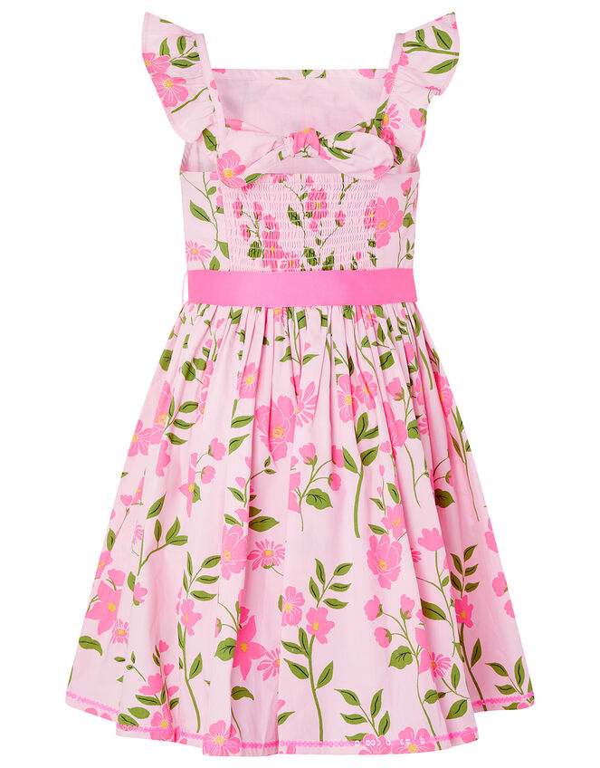 Mavis Floral Dress in Organic Cotton, Pink (PALE PINK), large