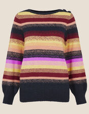 Sally Stripe Jumper, Red (BERRY), large