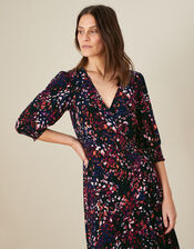 Martini Animal Print Wrap Dress , Black (BLACK), large