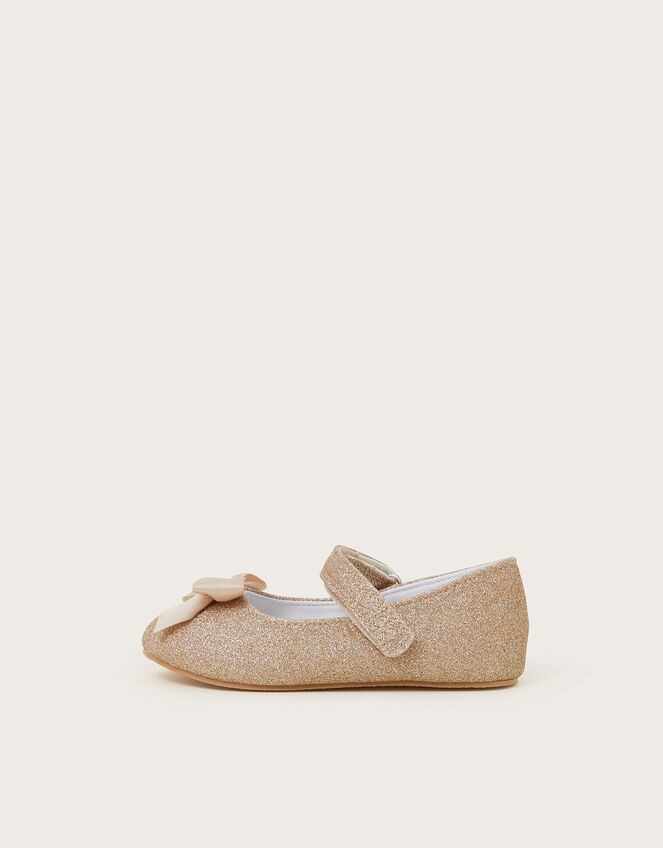 Baby Glitter Bow Walkers, Gold (GOLD), large