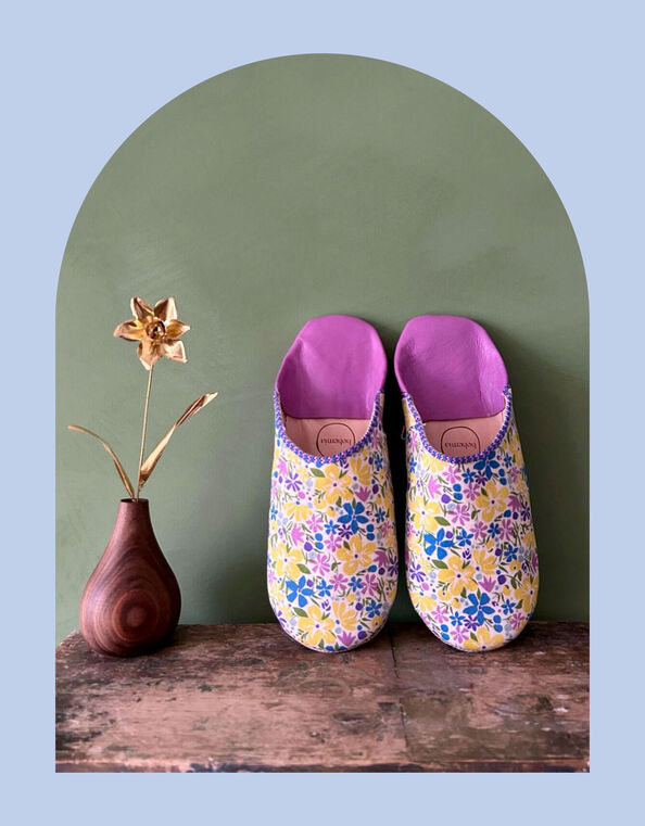 Bohemia Design Liberty Print Babouche Slippers, Purple (PURPLE), large