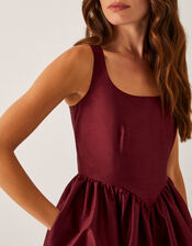 Mya Fit and Flare Midi Dress, Red (BURGUNDY), large