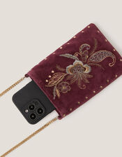 Lily Embroidered Phone Bag, , large