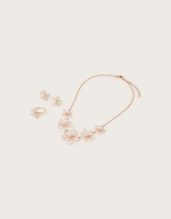 Wire Flower Jewelry Set, , large