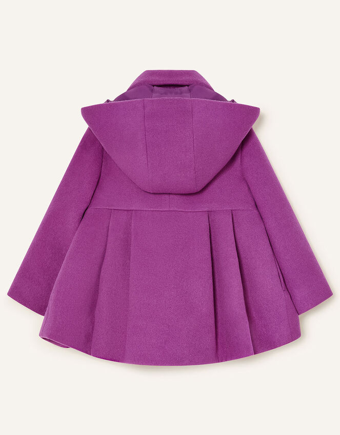 Baby Corsage Hooded Swing Coat, Pink (PINK), large