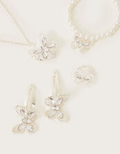 Diamante Butterfly Locket Jewellery Set, , large