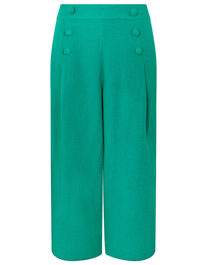 Eureka Culottes in Pure Linen, Green (GREEN), large