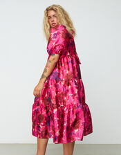 Crās Tiered Floral Dress, Pink (PINK), large