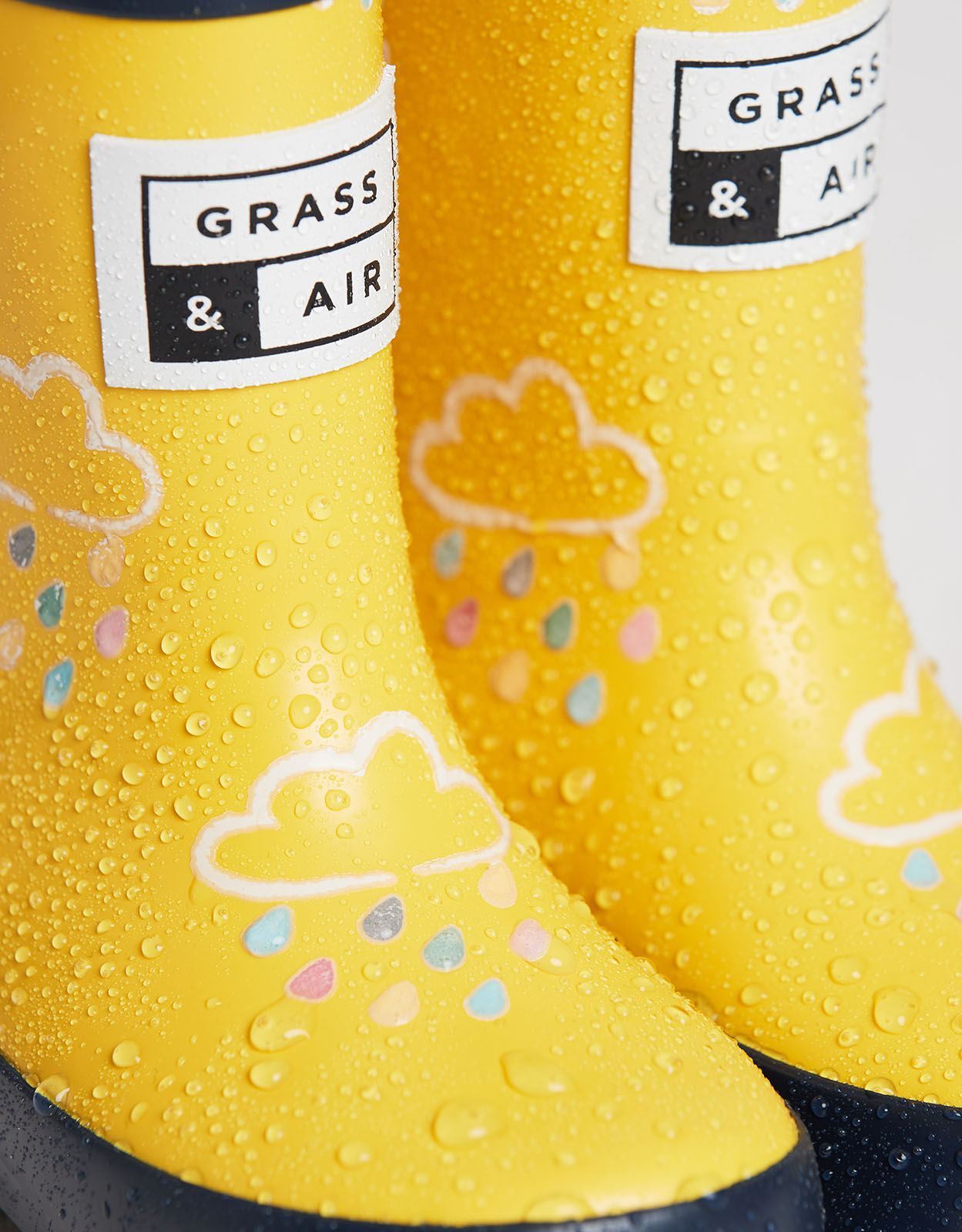 Grass & Air Colour Revealing Wellies Infant Navy Rubber Infant Wellingtons Boots