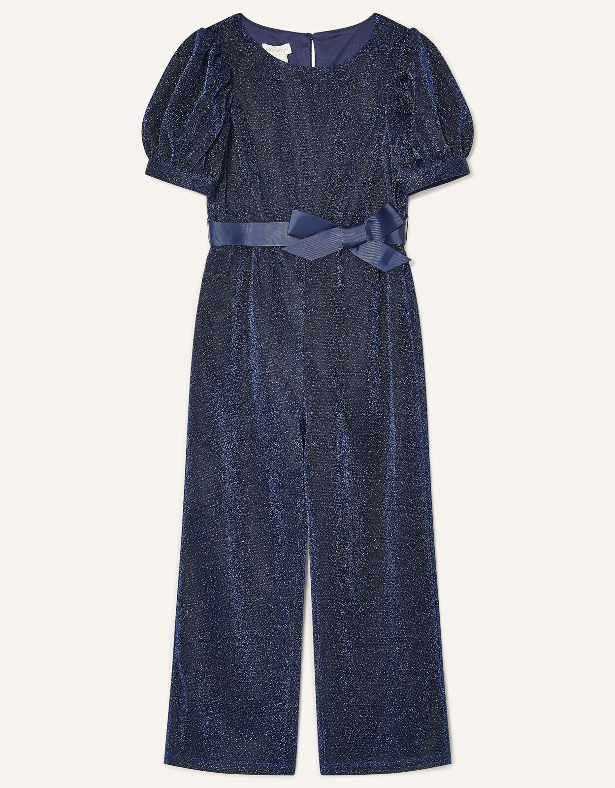 Erin Sparkle Puff Sleeve Jumpsuit Blue Girls Jumpsuits Playsuits Monsoon Global