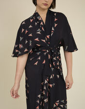 Tallulah and Hope Print Tie Dress, Black (BLACK), large