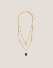 Gemstone Pendant Layered Necklace, , large