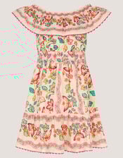 Jelena Butterfly Print Bardot Dress, Ivory (IVORY), large