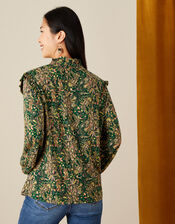 Paisley Print Jersey Shirt, Green (GREEN), large