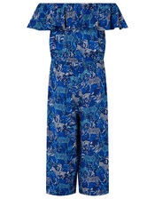 Sadie Zebra Casual Jumpsuit in LENZING™ ECOVERO™, Blue (BLUE), large