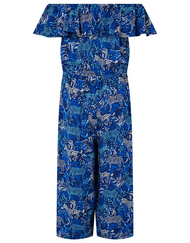 Sadie Zebra Casual Jumpsuit in LENZING™ ECOVERO™, Blue (BLUE), large