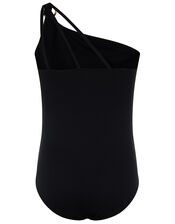 Rhia Ring Detail One-Shoulder Swimsuit, Black (BLACK), large