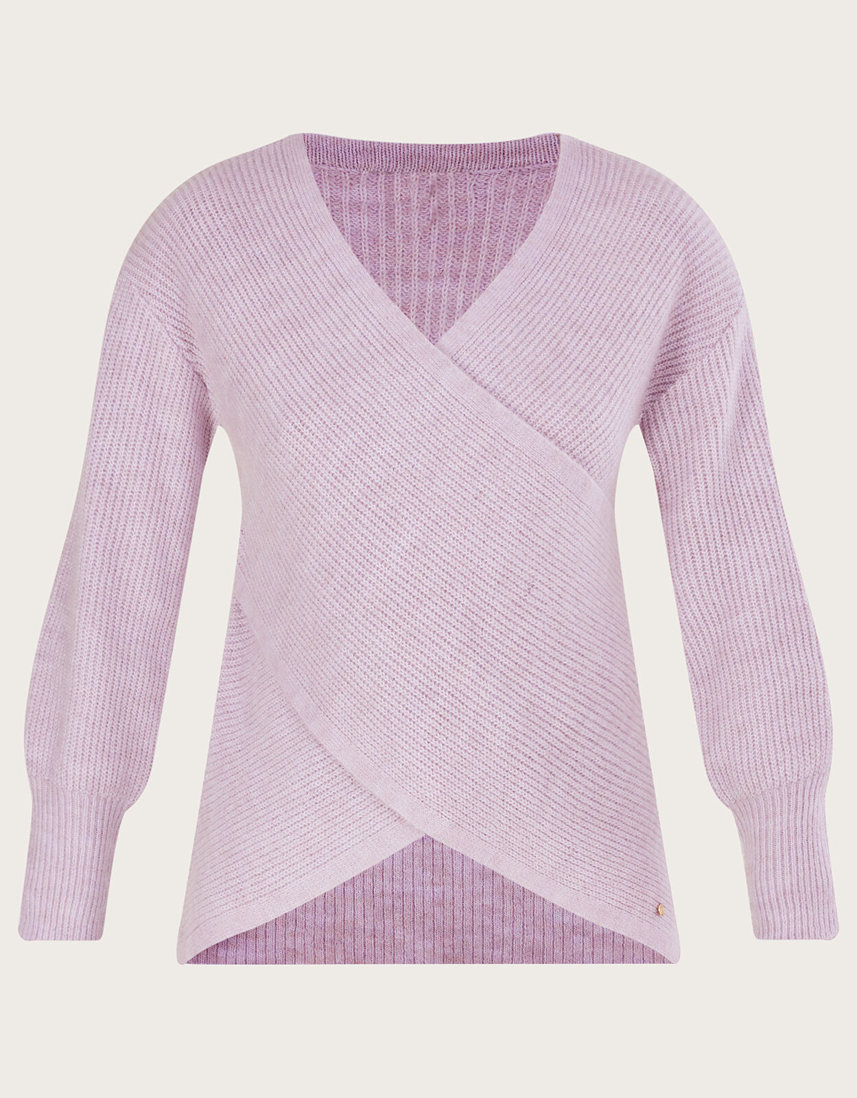 Super Soft Ribbed Ballet Wrap Jumper Purple
