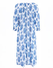 East Nadya Ornate Print Midi Dress, Blue (BLUE), large