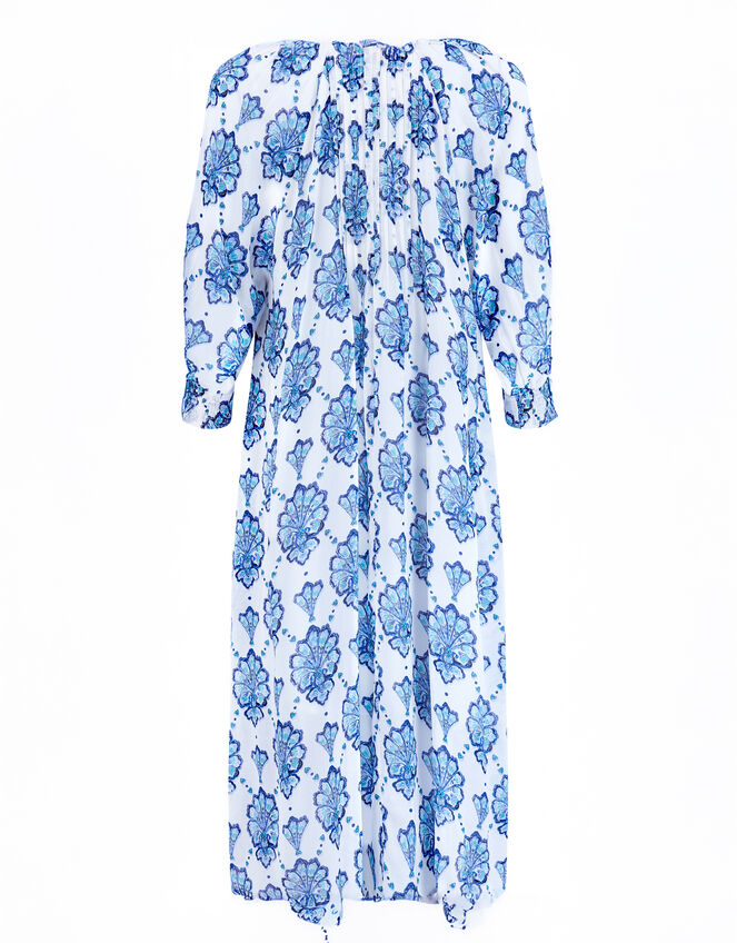 East Nadya Ornate Print Midi Dress, Blue (BLUE), large