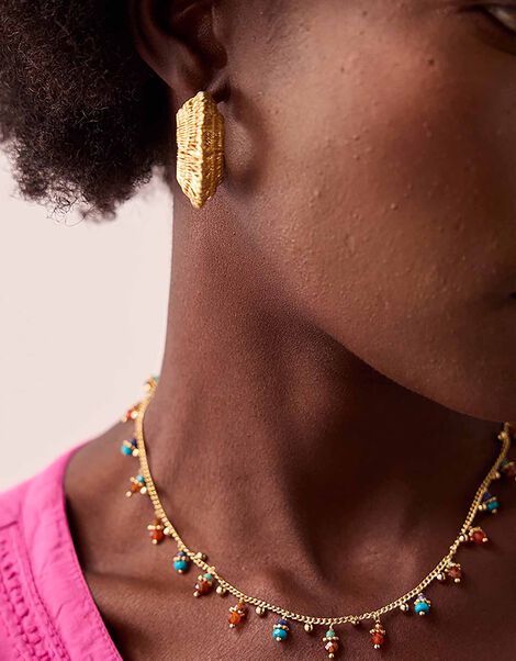 Gas Bijoux Gold-Plated Gemstone Vert & Pink Quartz Necklace, , large