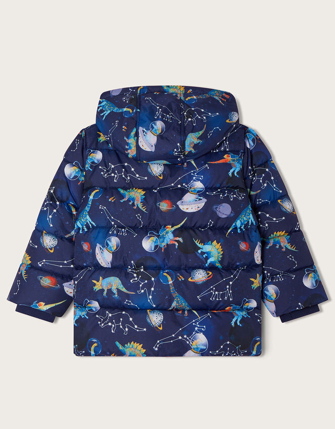 Space Dinosaur Padded Coat, Blue (NAVY), large