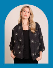 Traffic People Floral Embellished Jacket, Black (BLACK), large