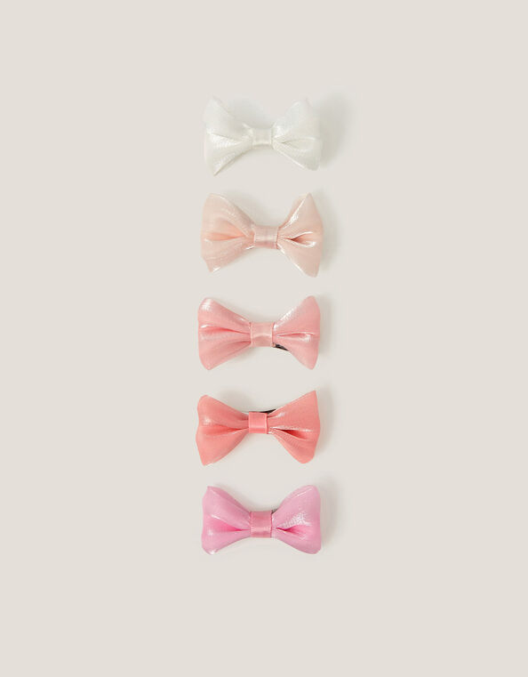 5-Pack Mini Bow Hair Clips, , large