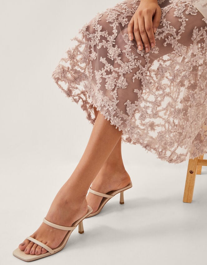 Alanna Sheer Appliqué Midi Skirt, Nude (NUDE), large