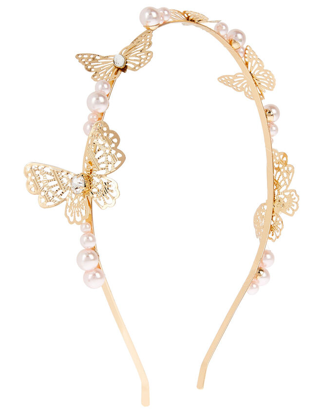 Eugena Pearly Butterfly Headband, , large