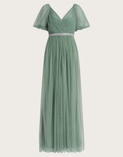 Meghan Mesh Maxi Dress, Green (GREEN), large
