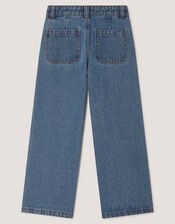 Butterfly Sequin Wide Leg Jeans, Blue (BLUE), large