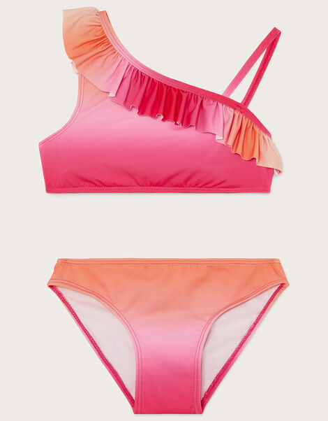 Ombre Frill Bikini Set with Recycled Polyester, Pink (PINK), large