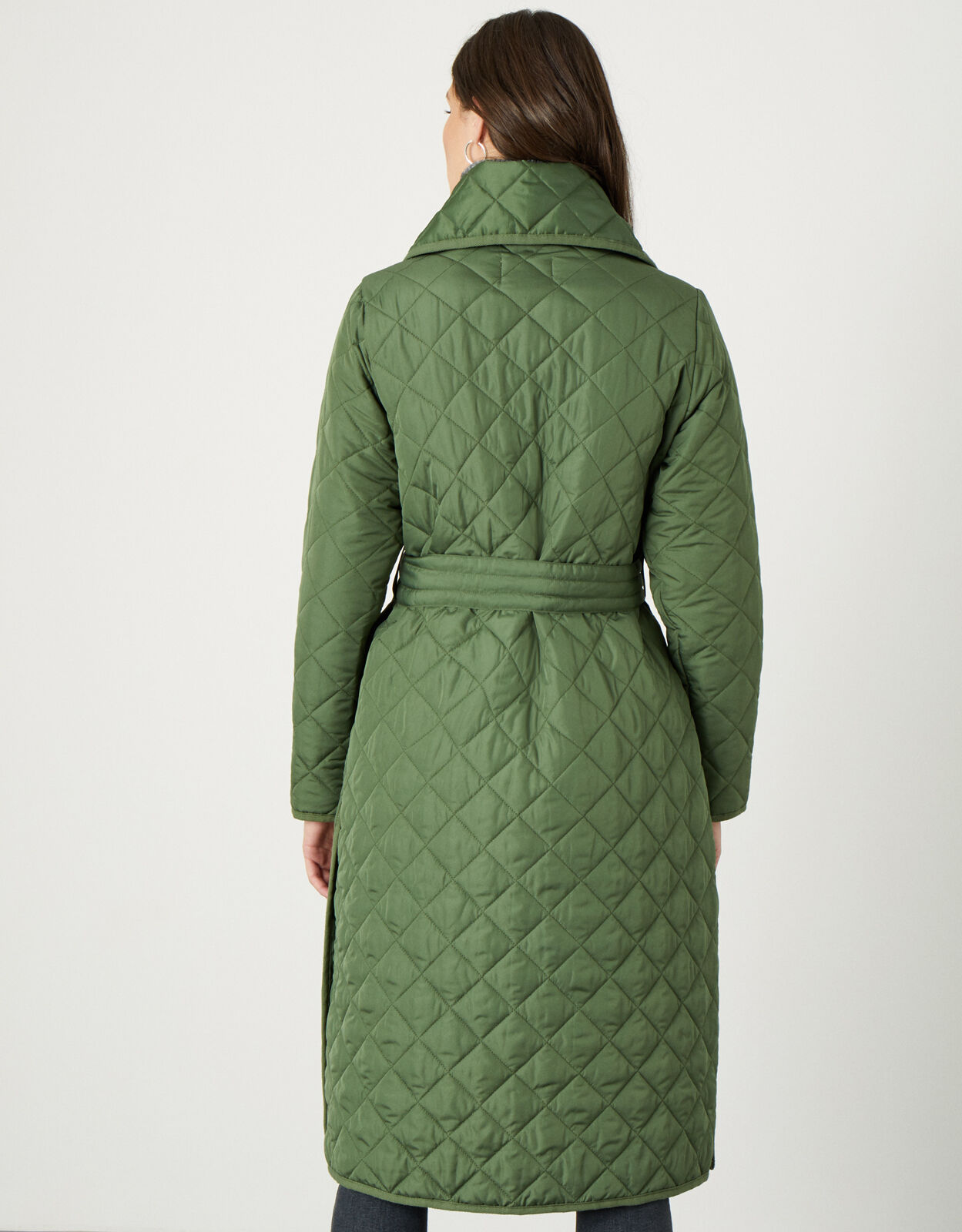 Stella Quilted Padded Coat in Recycled Polyester Green