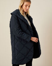 Terry Diamond Padded Coat, Blue (NAVY), large