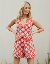 Chinti & Parker Sunflower Waistcoat, RED BRICK, large