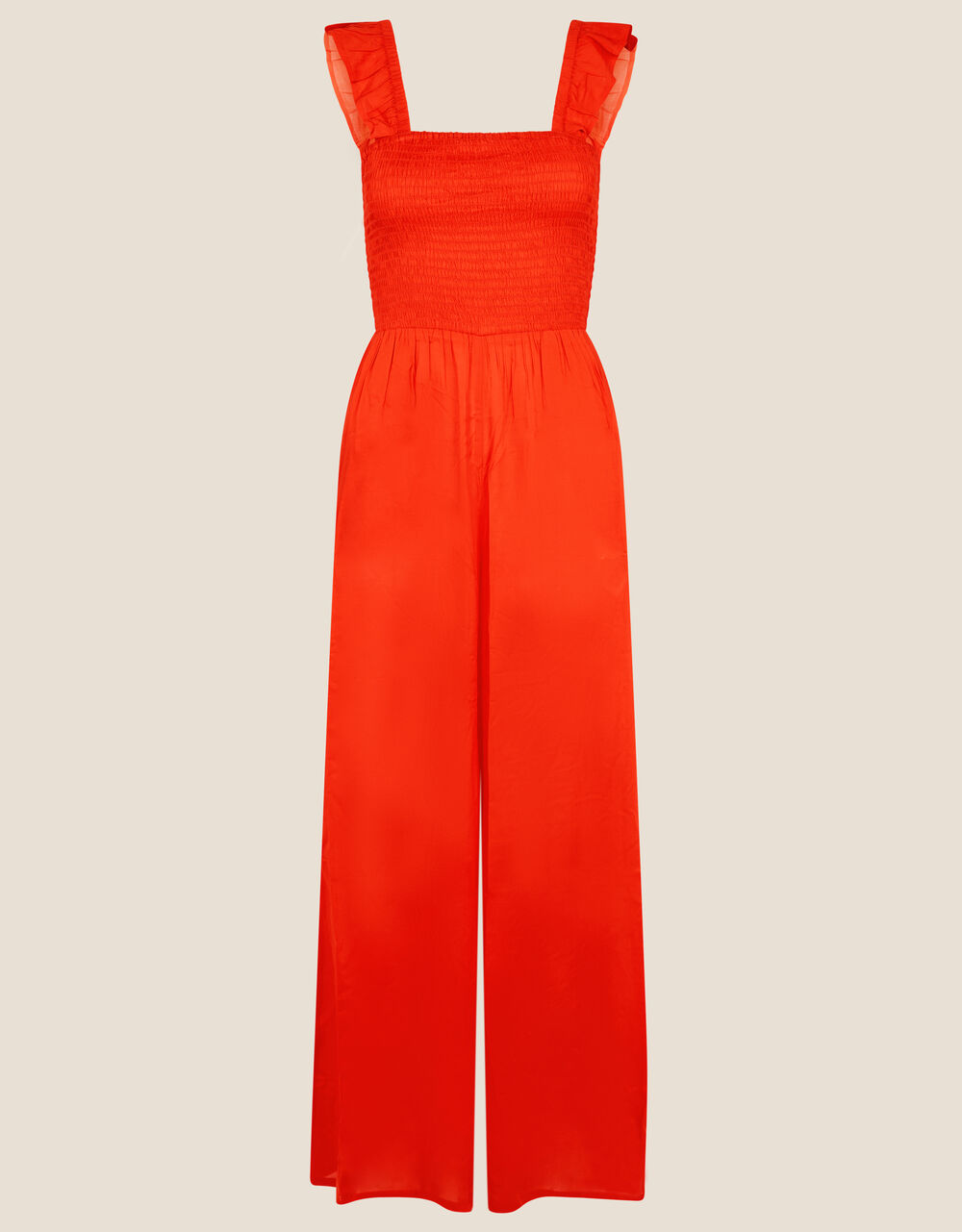 Ruffle Strap Wide Leg Jumpsuit Orange Jumpsuits Monsoon Global.