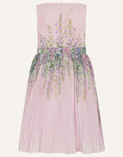 Floral Print Chiffon Dress, Pink (PINK), large