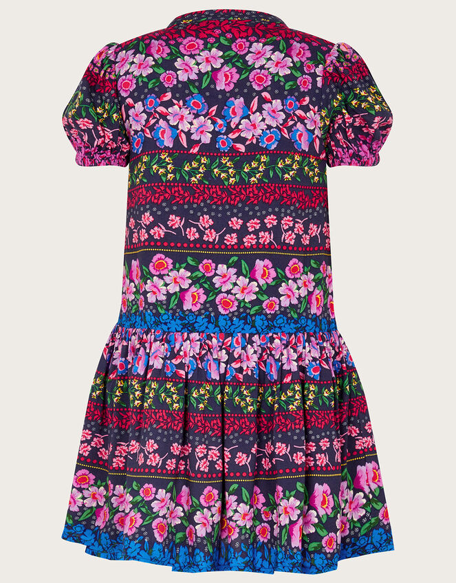 Floral Stripe Print Dress, Blue (NAVY), large