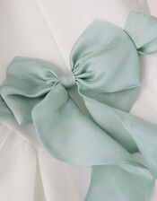 Polly Cap Sleeve Bow Party Dress, Ivory (IVORY), large