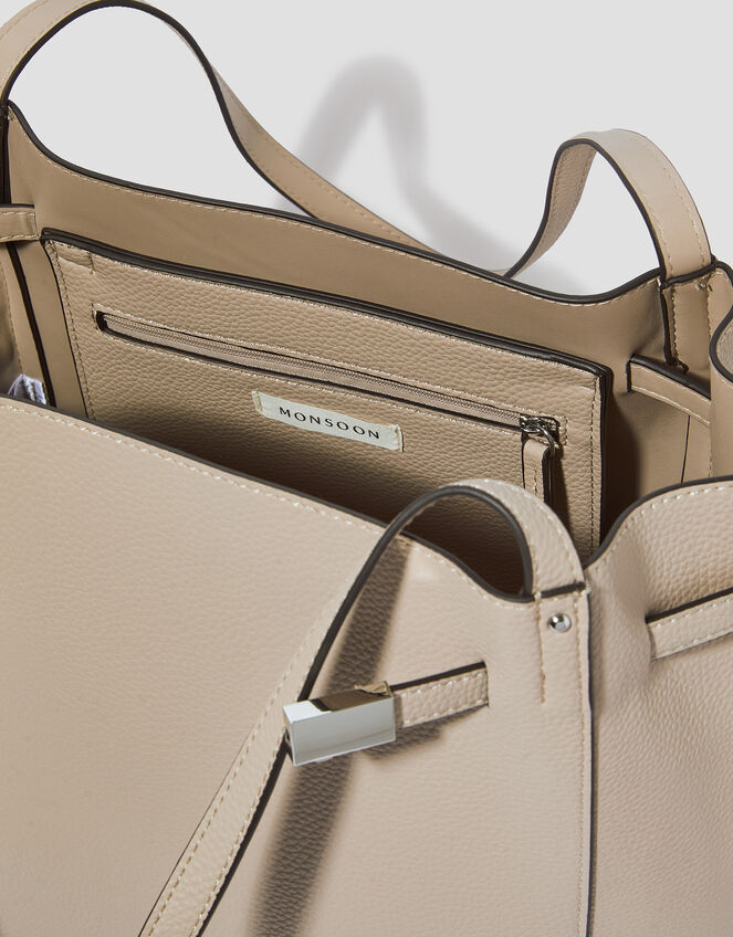Kate Faux Leather Tote Bag, Grey (GREY), large