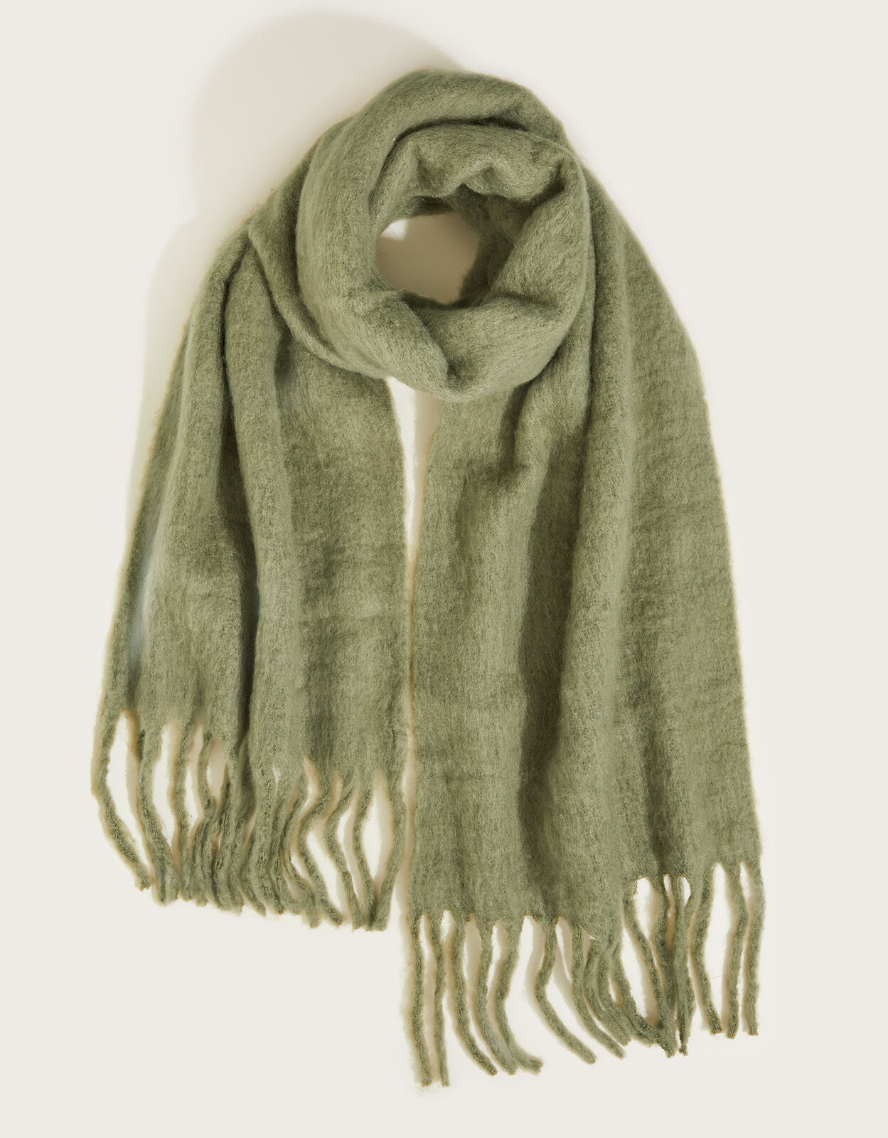 Olive green shop blanket scarf