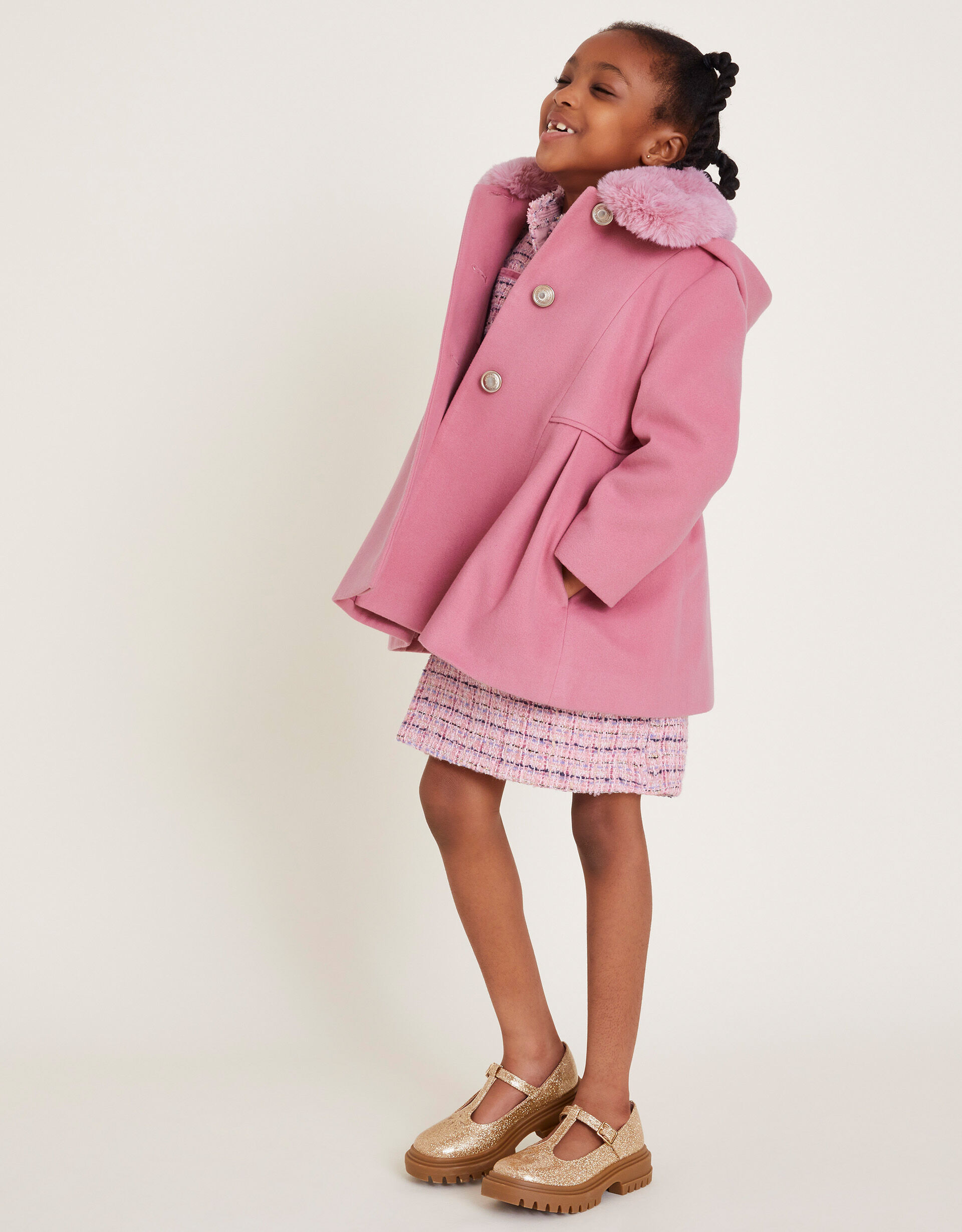 Girls pink coat new arrivals