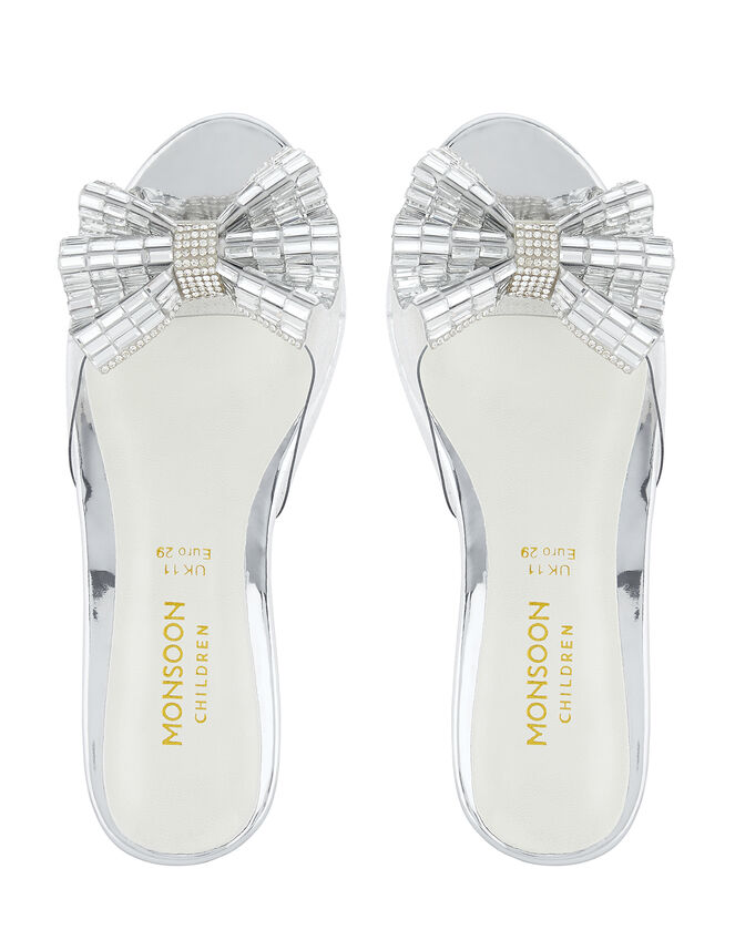 Princess Dazzle Slipper Sandals, Silver (SILVER), large