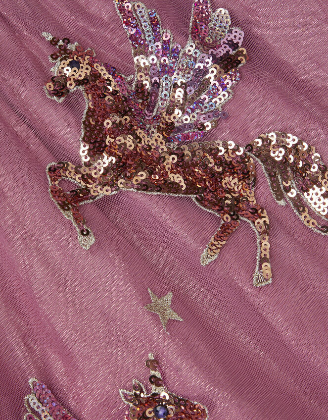 Christmas Unicorn Trapeze Dress, Pink (PINK), large