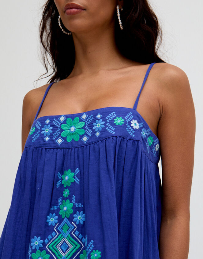 Raffya Thea Embroidered Maxi Dress, Blue (BLUE), large