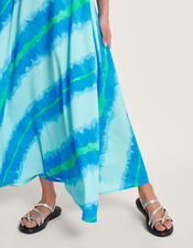 Zifia Stripe Ruffle Dress, Blue (BLUE), large