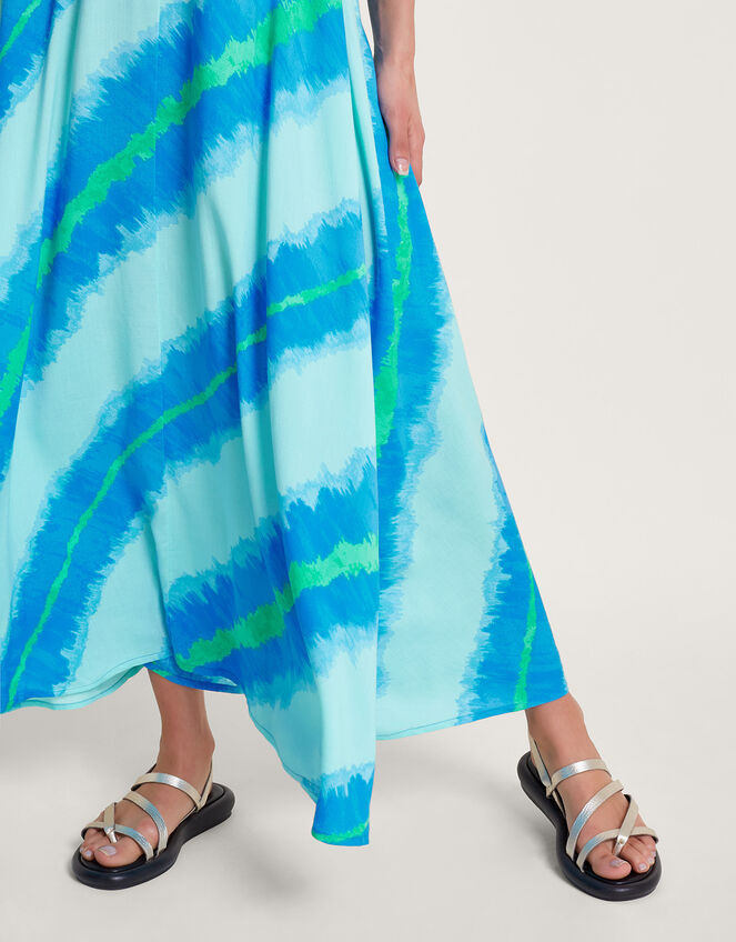Zifia Stripe Ruffle Dress, Blue (BLUE), large