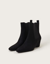 Shay Suedette Wedge Ankle Boots, Black (BLACK), large